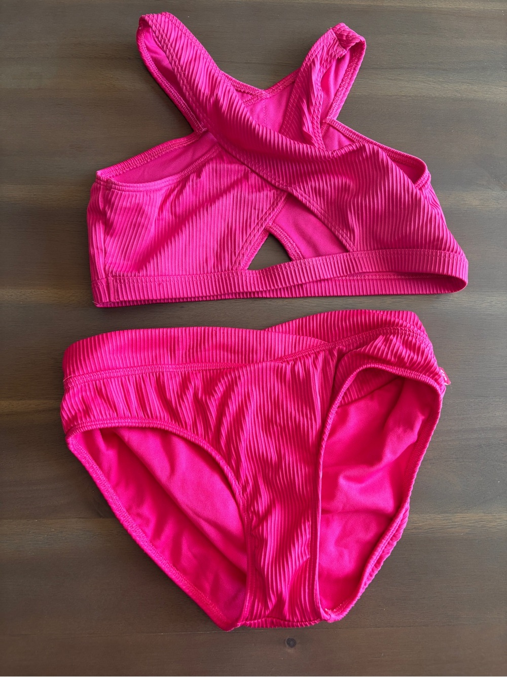 abercrombie kids Hot Pink Ribbed Two-Piece Swim Set